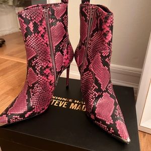 Winnie Harlow x Steve Madden Pink Snakeskin Boots